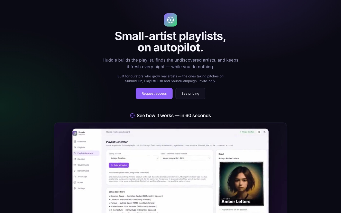 Huddle Playlists — homepage